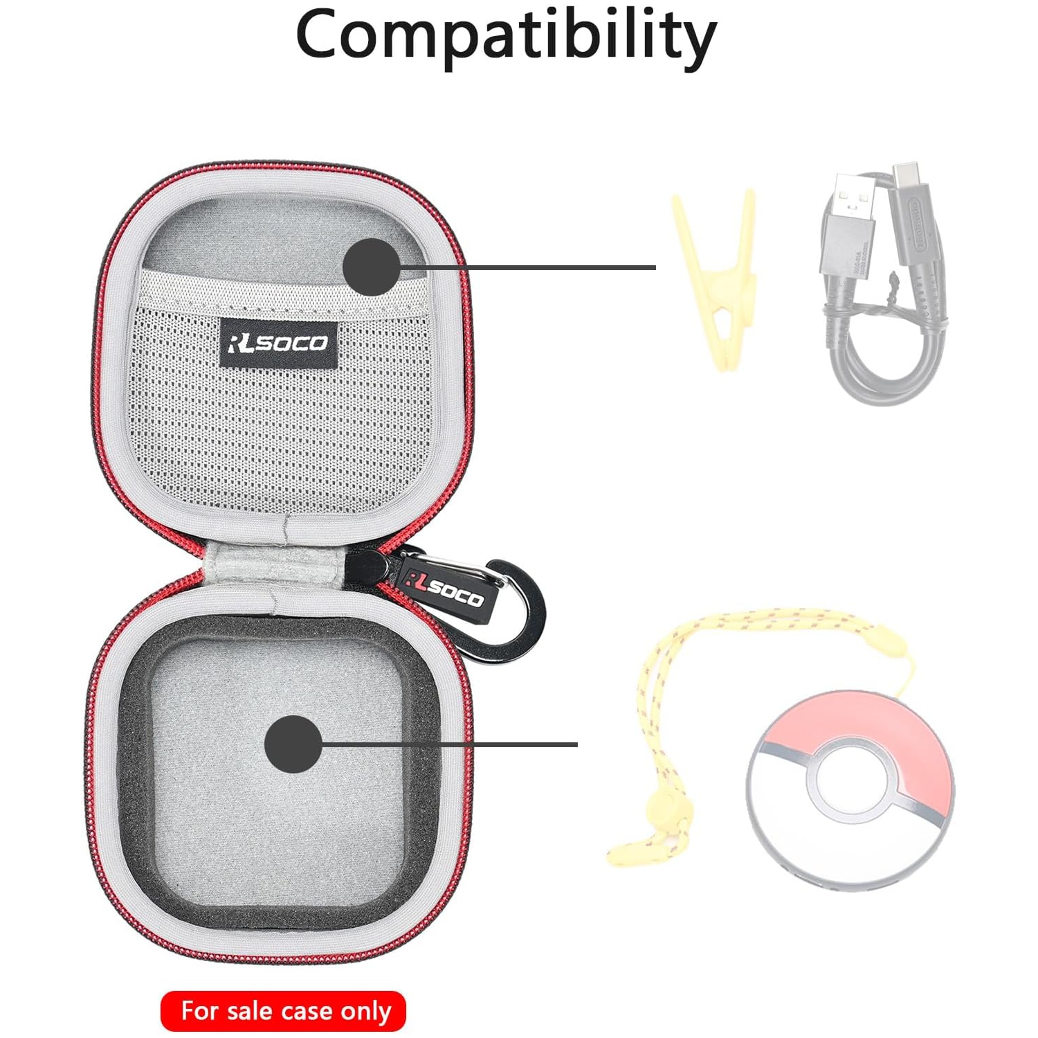 Carrying Case for Pokémon GO Plus + 2023（Case Only）