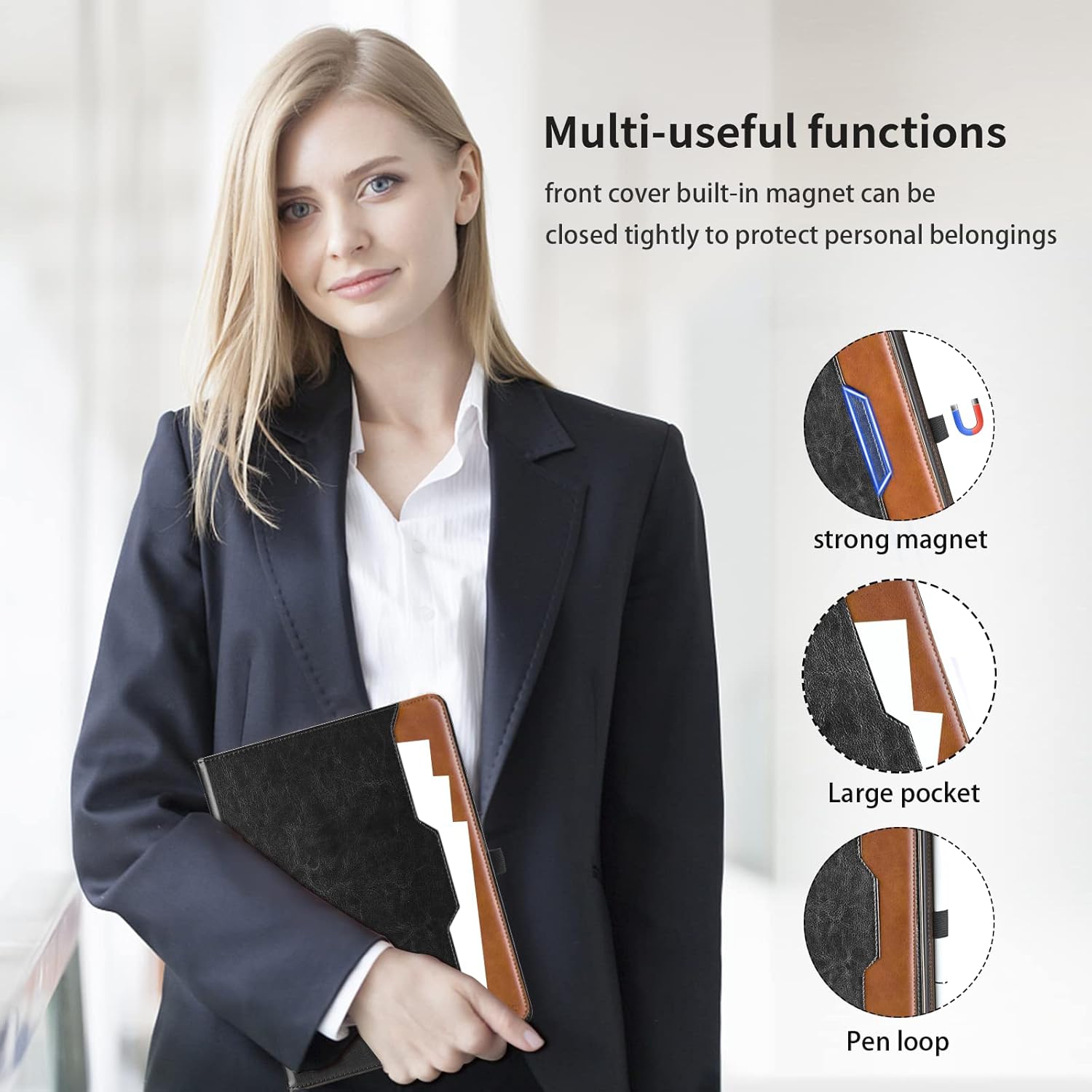 Case for Lenovo Tab P12 12.7 inch 2023 Cover TB370FU - [Auto Wake/Sleep] PU Leather Flip Folio Tablet Case with Hand