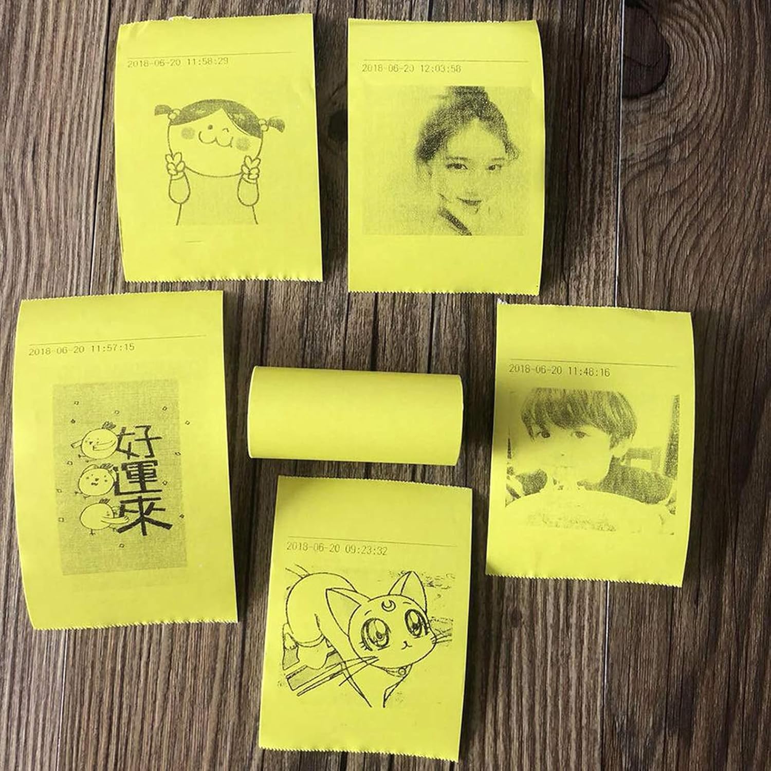 5 Rolls 57X25mm Thermal Paper, 3 Rolls Colorful Paper,1 Roll Striker Paper,1 Roll Label Paper for Mini