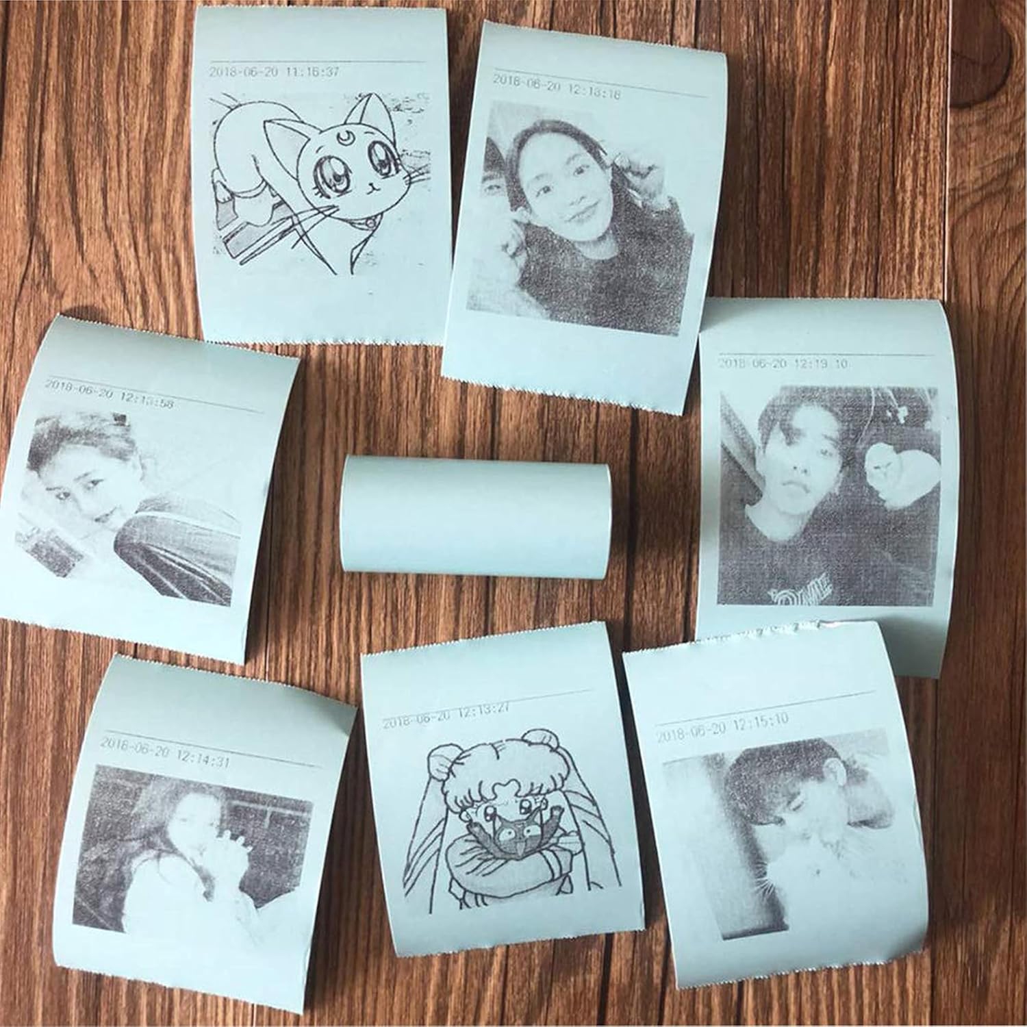 5 Rolls 57X25mm Thermal Paper, 3 Rolls Colorful Paper,1 Roll Striker Paper,1 Roll Label Paper for Mini