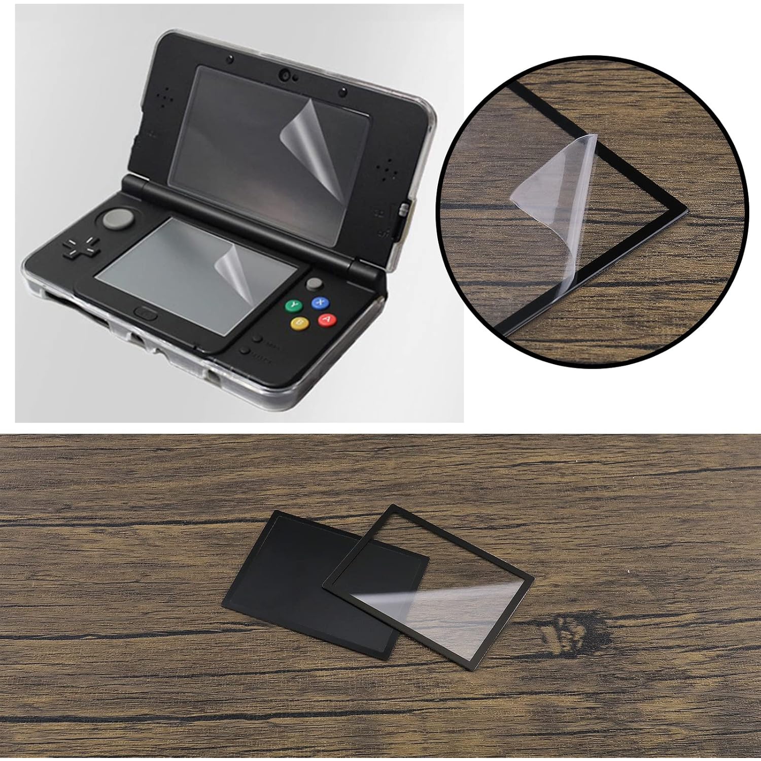 Couvre-objectif 2 pièces avec cadre inférieur Compatible avec le cadre supérieur de l'étui de jeu pour écran supérieur Nintendo DS Lite