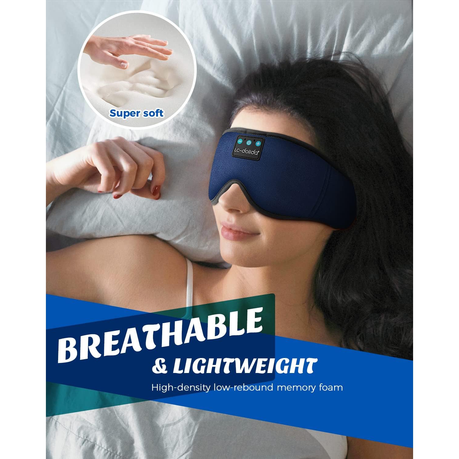 Sleep Headphones Bluetooth Sleeping Eye Mask, Office Travel Unisex Birthday Gifts Men Women Who Have