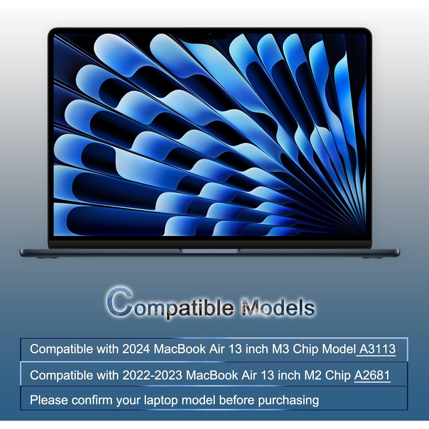 Screen Protector for 2024 2023 2022 MacBook Air 13.6" A3113 A2681 with M3 M2 Max/Pro Chip & Touch ID 5H PET High