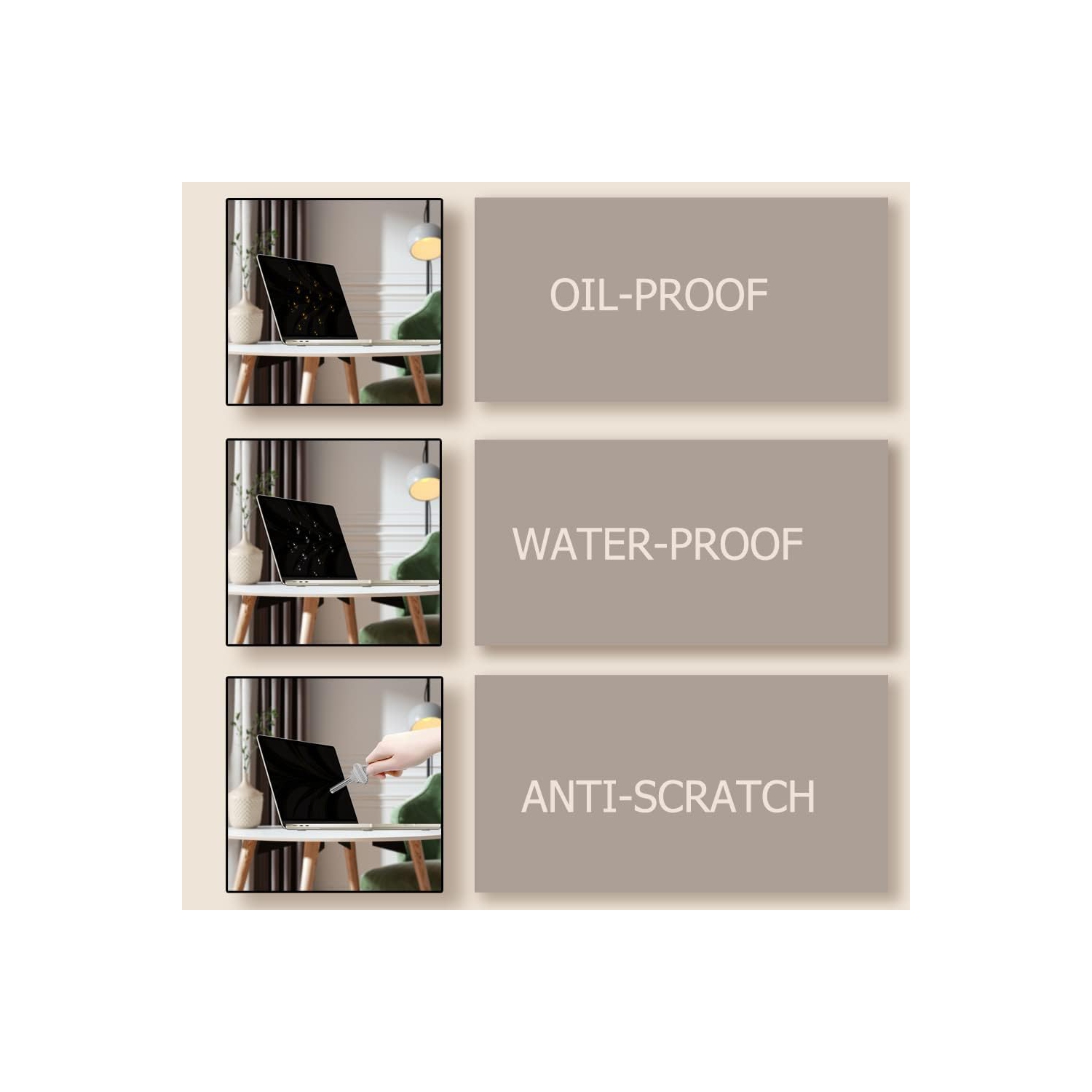 Screen Protector for 2024 2023 2022 MacBook Air 13.6" A3113 A2681 with M3 M2 Max/Pro Chip & Touch ID 5H PET High