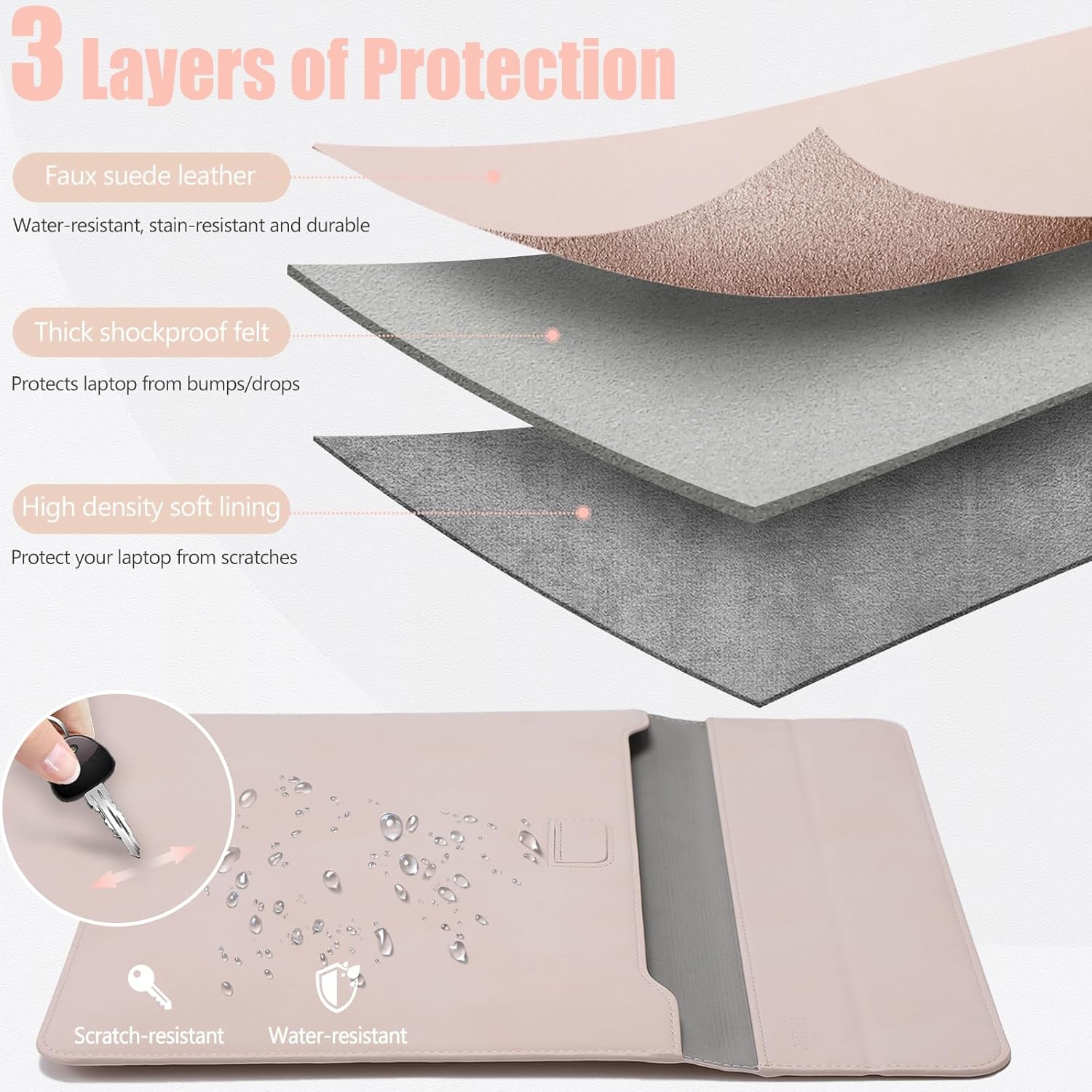 15-16 Inch Laptop Sleeve with Stand Feature Compatible with MacBook Pro 16 M3/M2/M1 Pro/Max A2991 A2780 A2485
