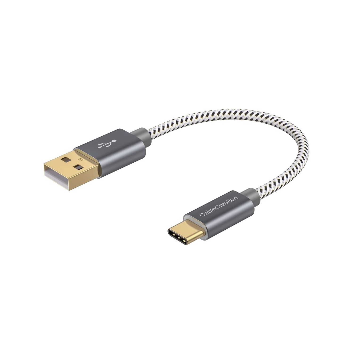 Short USB C Cable 0.5 Feet, [2-Pack] USB A to USB C Cable USB to C Cable Braided Fast Charging Cable 3A