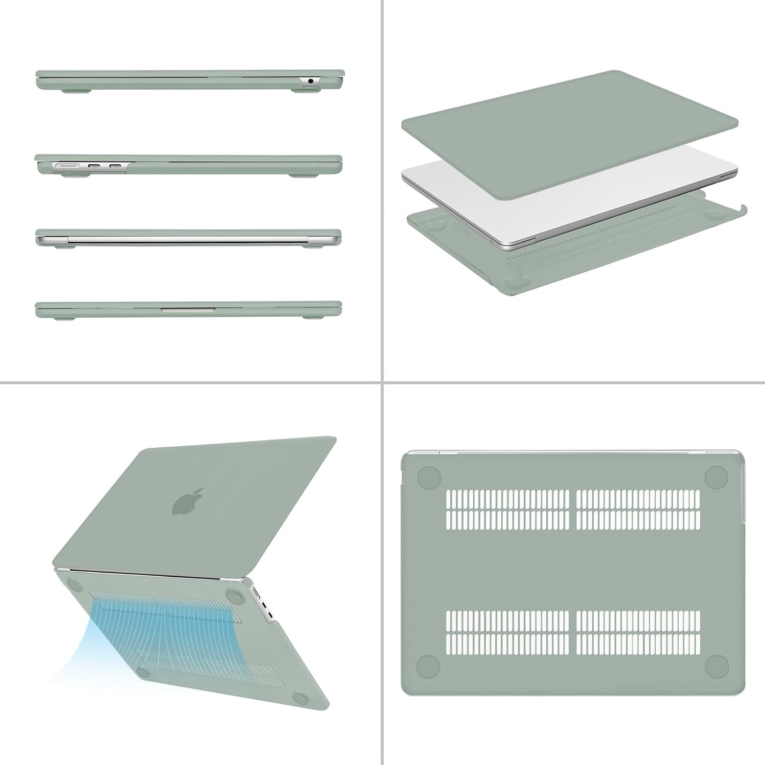 Compatible with MacBook Air 13.6 inch Case 2022 2023 2024 Release M3 A3113 M2 A2681 with Touch ID, Hard