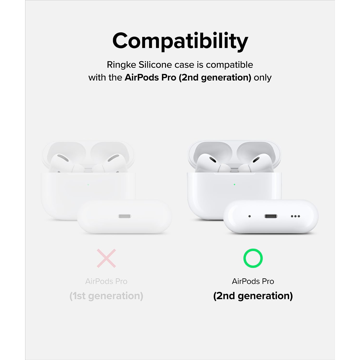 Silicone Case Compatible with AirPods Pro 2 Case, Slim Lightweight Cover Designed for AirPods Pro 2nd Generation