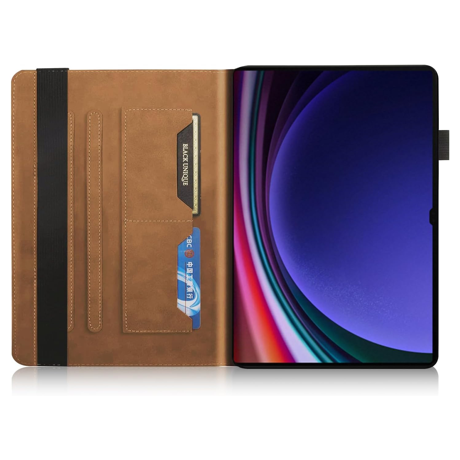 Étui pour Samsung Galaxy Tab S9 Ultra 2023/Tab S8 Ultra 2022 14.6&nbsp;po avec étui folio en cuir de poche en polyuréthane