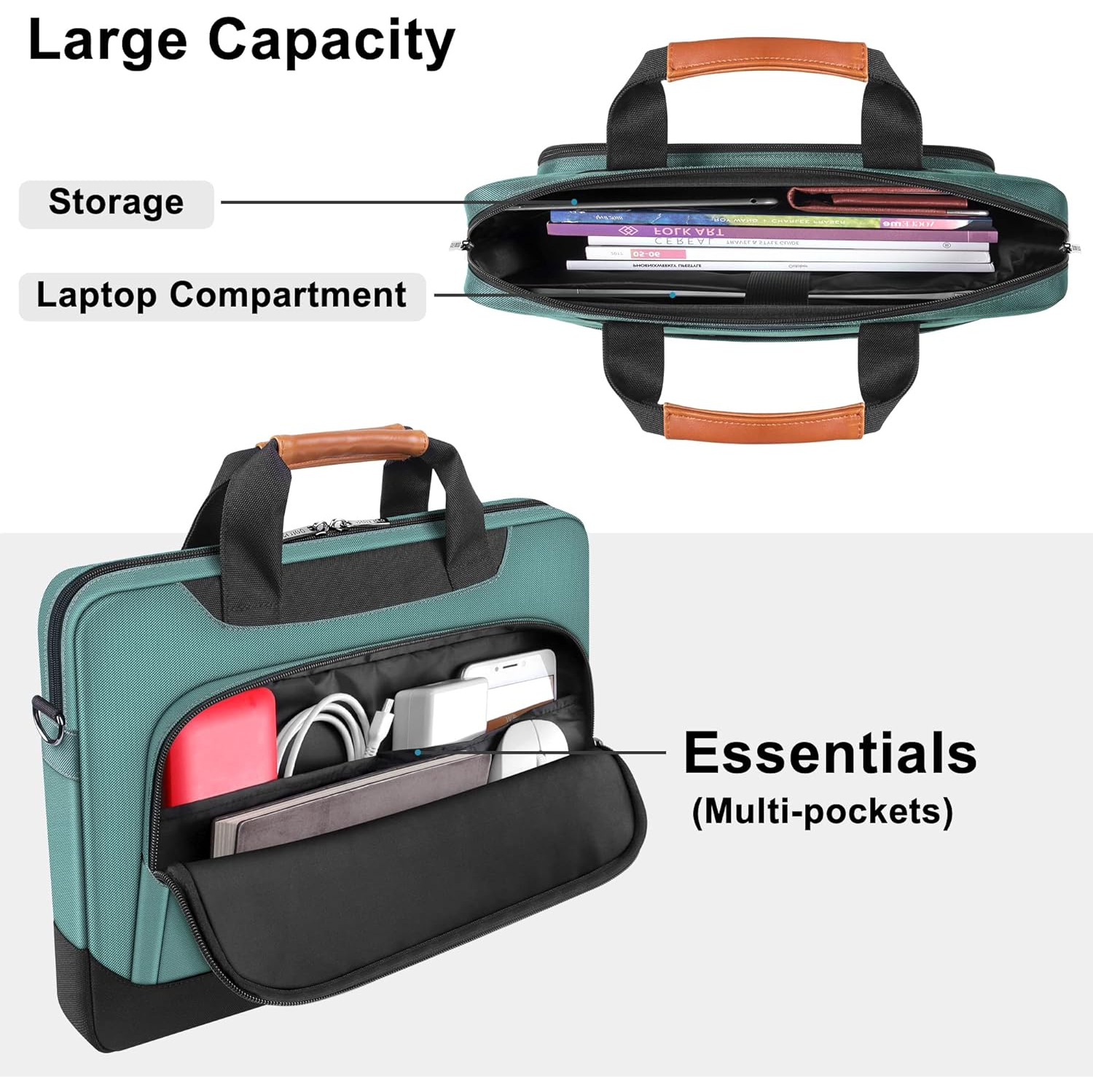 15-15.6 Inch Laptop Sleeve Case Large Capacity Shoulder Bag Compatible with Lenovo 15.6" Ideapad 330/16" MacBook