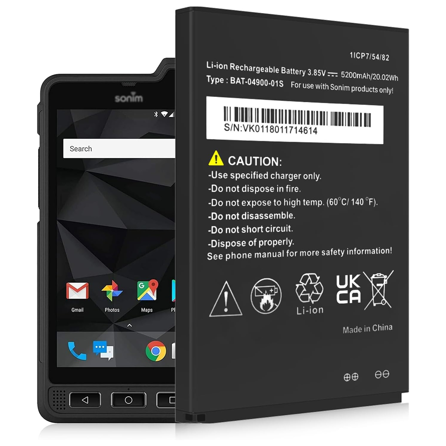 Y pour Sonim XP8,[5200&nbsp;mAh] Remplacement y pour Sonim XP8 XP8800 BAT-04900-01S.