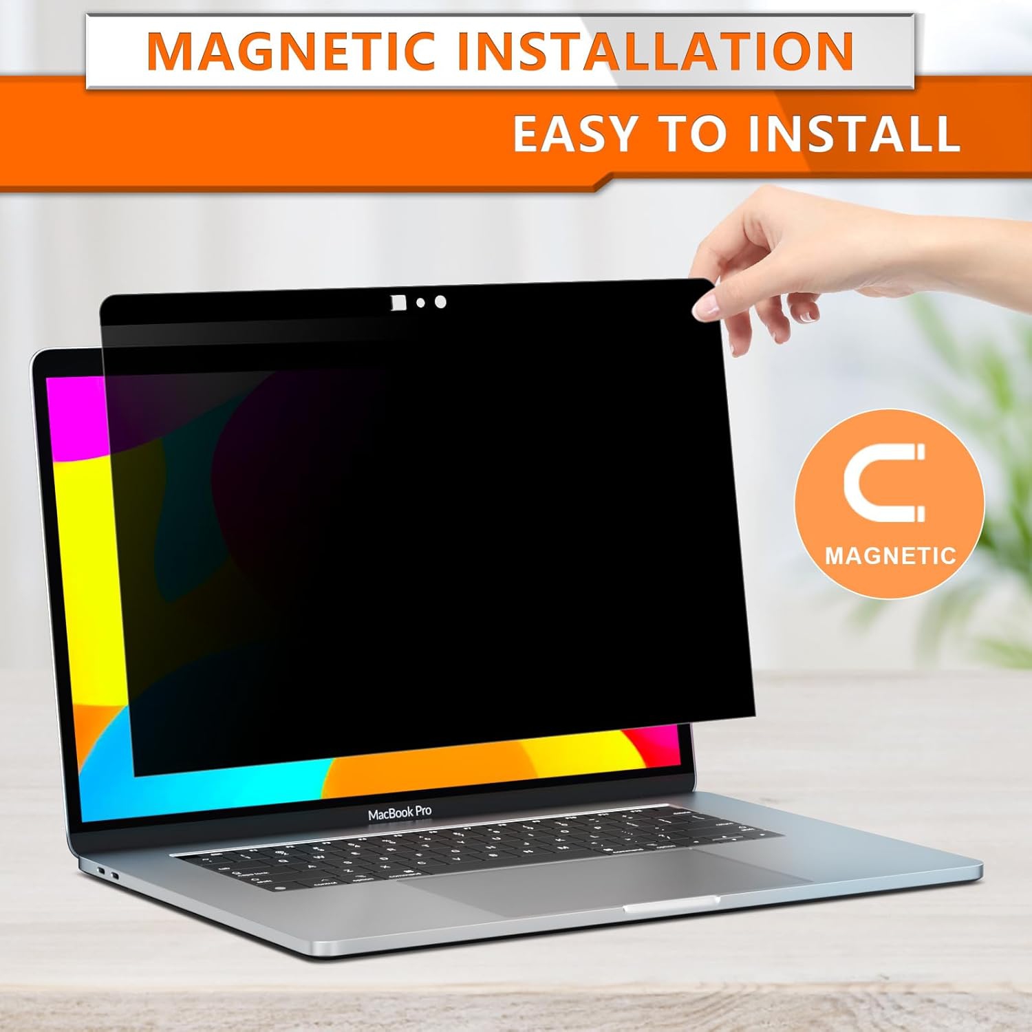 Magnetic Privacy Screen for MacBook Pro 13 Inch, Anti Blue Light Glare Mac Screen Protector, Removable
