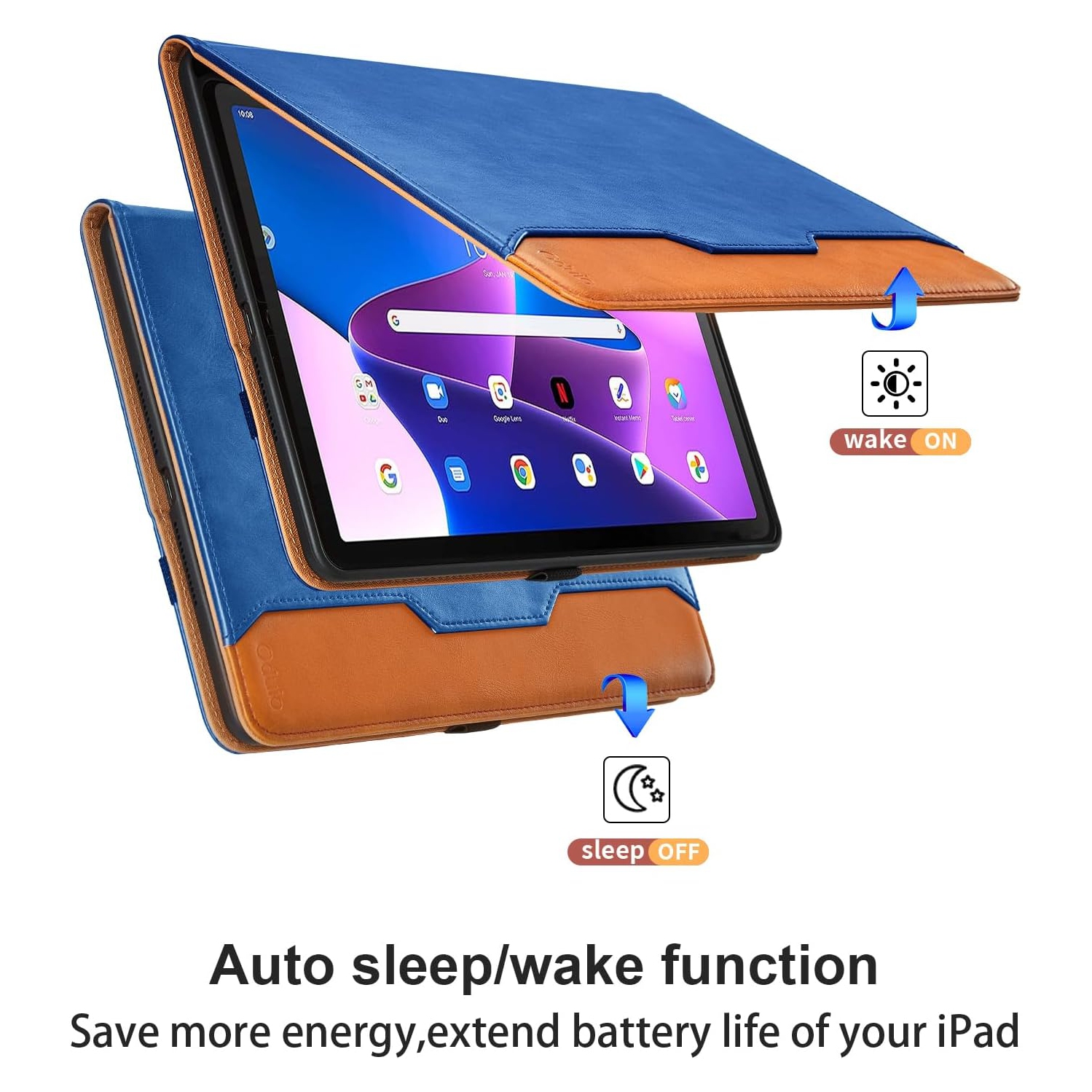 Étui pour tablette Lenovo Tab M10 Plus 3ᵉ gén 2022 10.6&nbsp;po - [Dragonne] Support de visionnement multi-angle Étui en cuir PU