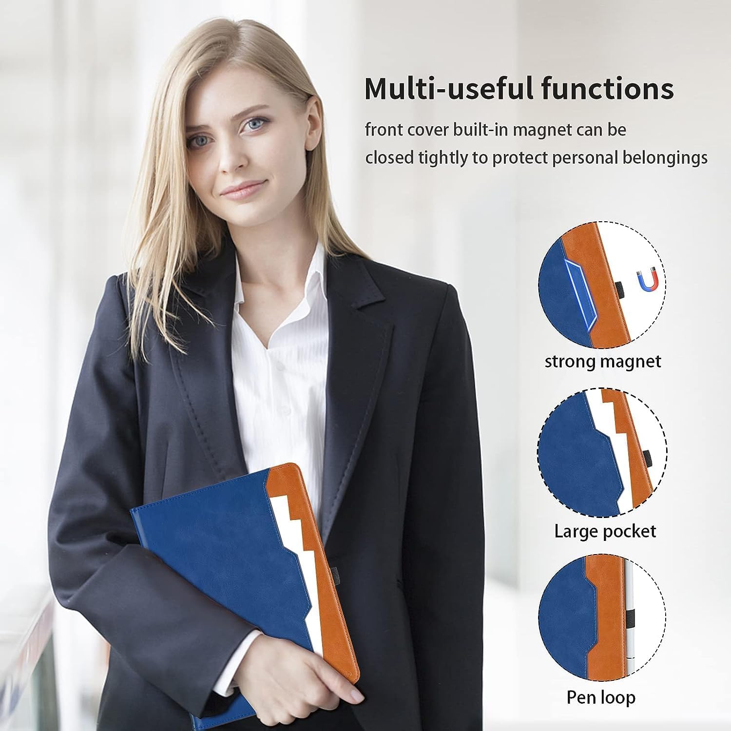 Étui pour tablette Lenovo Tab M10 Plus 3ᵉ gén 2022 10.6&nbsp;po - [Dragonne] Support de visionnement multi-angle Étui en cuir PU