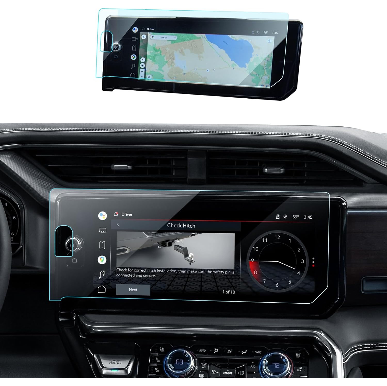 Sierra Matte Screen Protector for GMC Sierra Accessories Tempered Gl Anti-Glare Film Fits 2022-2024 Sierra