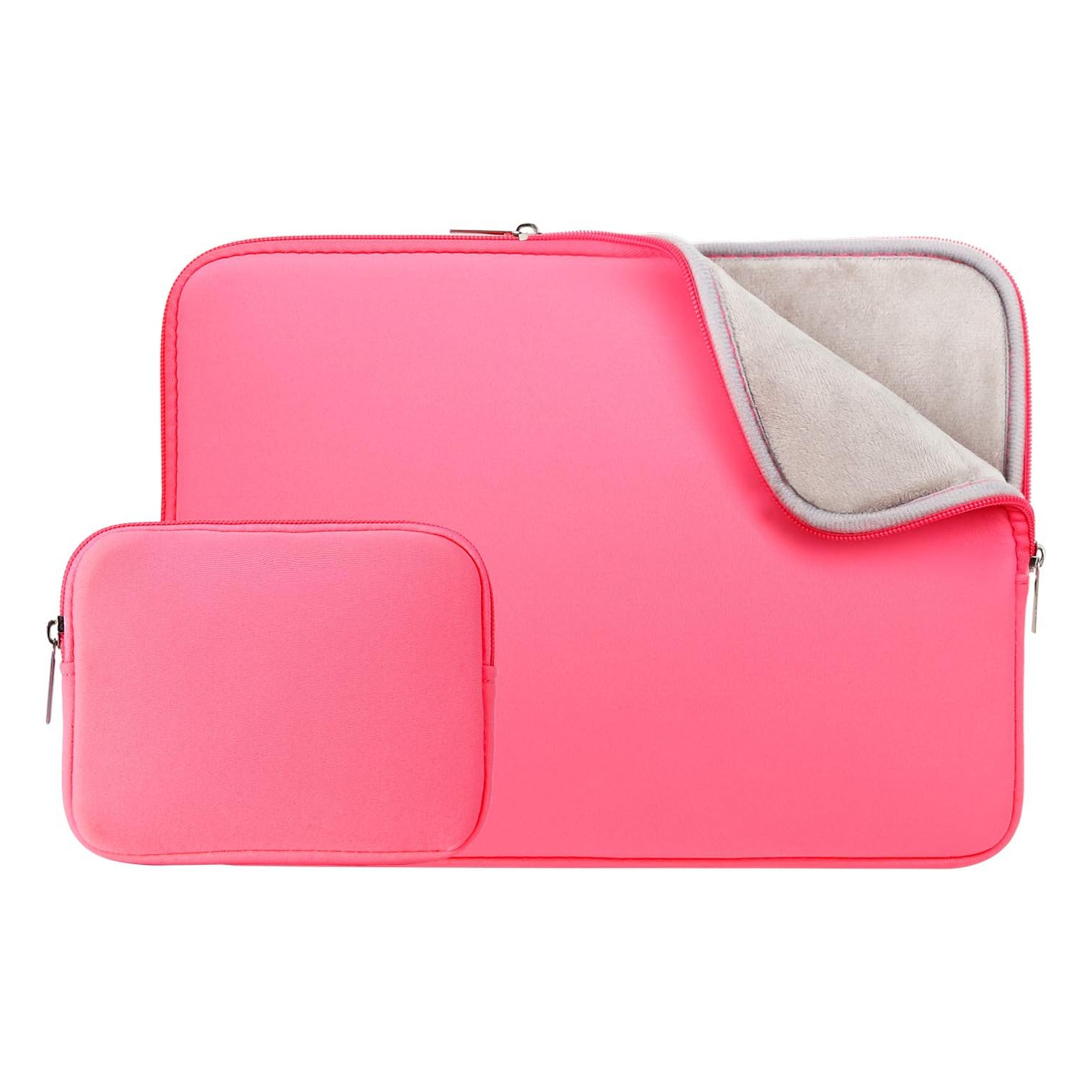 RAINYEAR 15.6 Inch Laptop Sleeve Case Soft Fluffy Lining Bag with Accessories Pouch, Compatible with 15.6" Dell HP