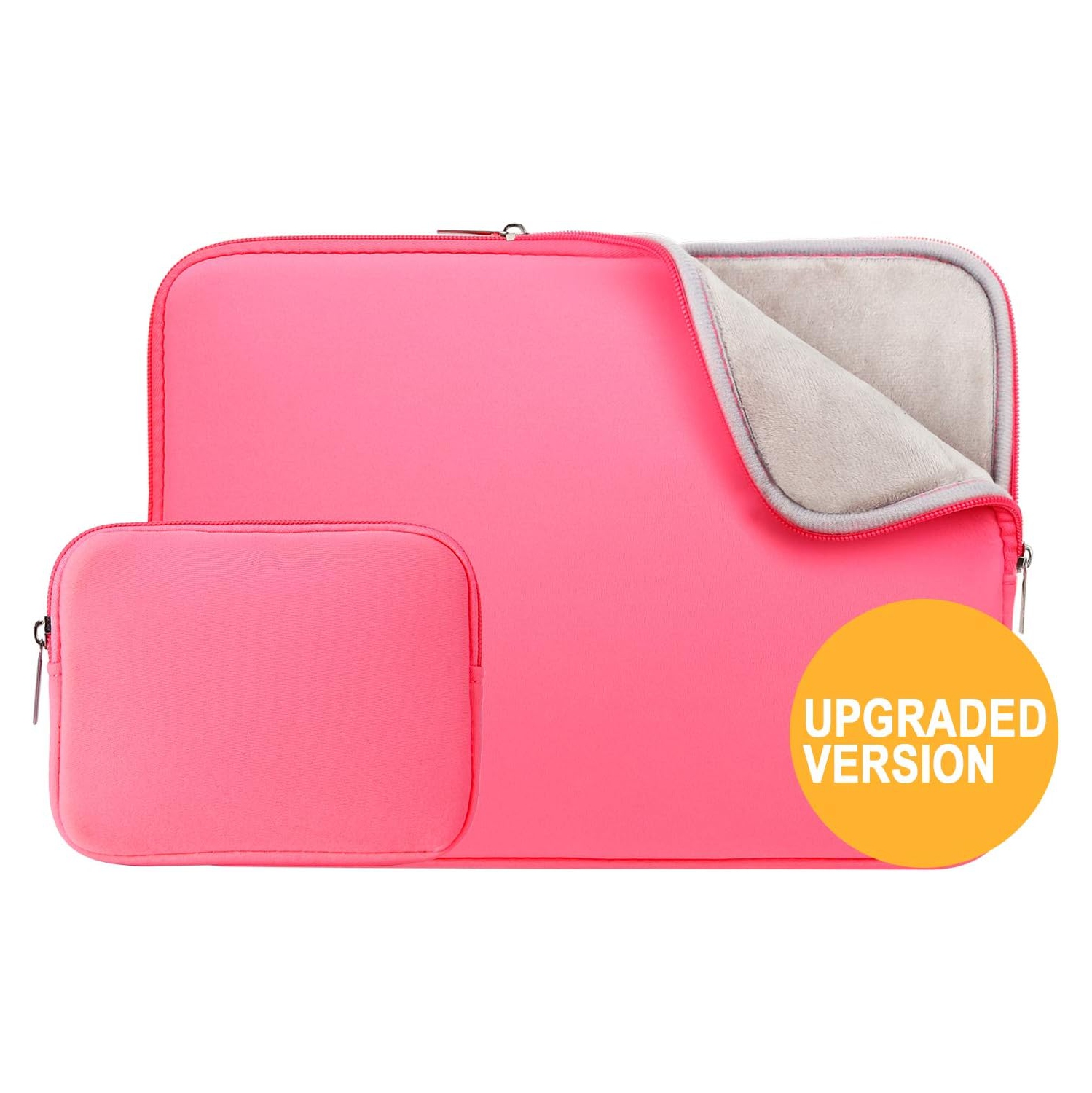 RAINYEAR 15.6 Inch Laptop Sleeve Case Soft Fluffy Lining Bag with Accessories Pouch, Compatible with 15.6" Dell HP