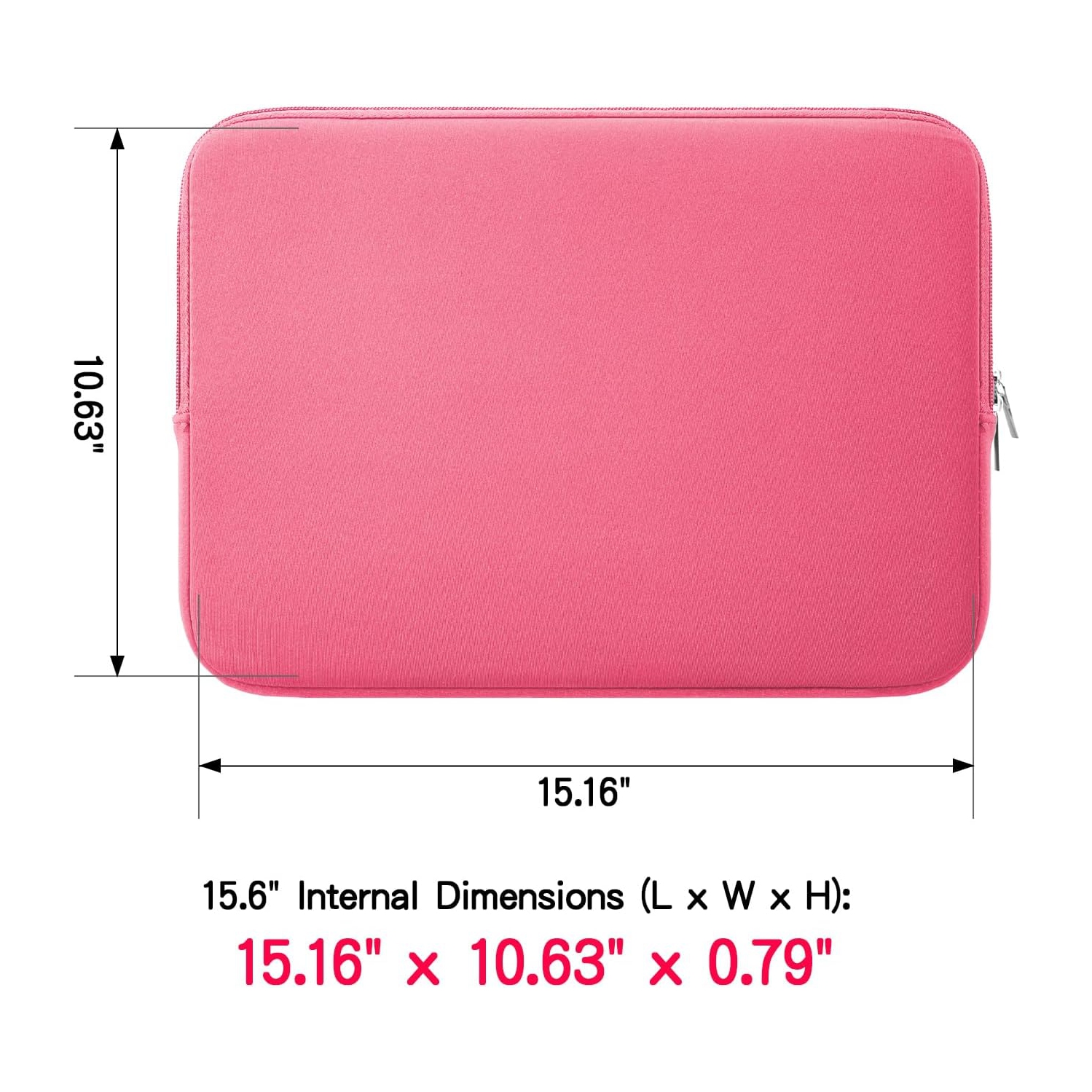 RAINYEAR 15.6 Inch Laptop Sleeve Case Soft Fluffy Lining Bag with Accessories Pouch, Compatible with 15.6" Dell HP