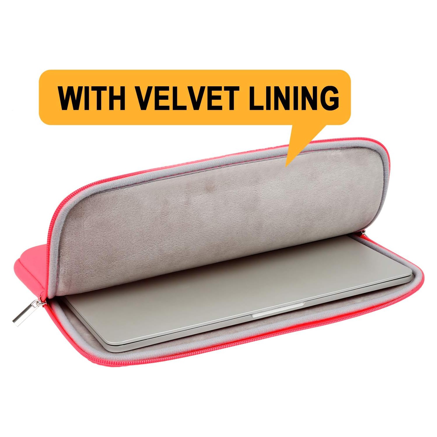 RAINYEAR 15.6 Inch Laptop Sleeve Case Soft Fluffy Lining Bag with Accessories Pouch, Compatible with 15.6" Dell HP