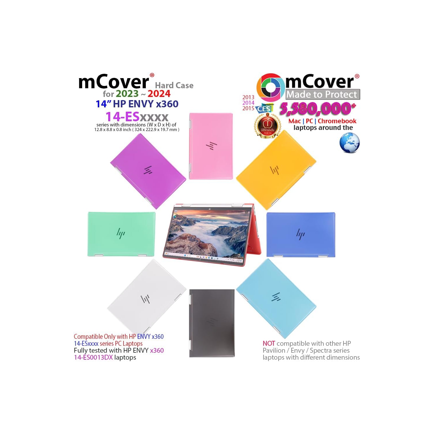 Hard Case ONLY Compatible for 2023~2024 14" HP Envy x360 14-ES0000 Series Laptop Computers (NOT Fitting Any