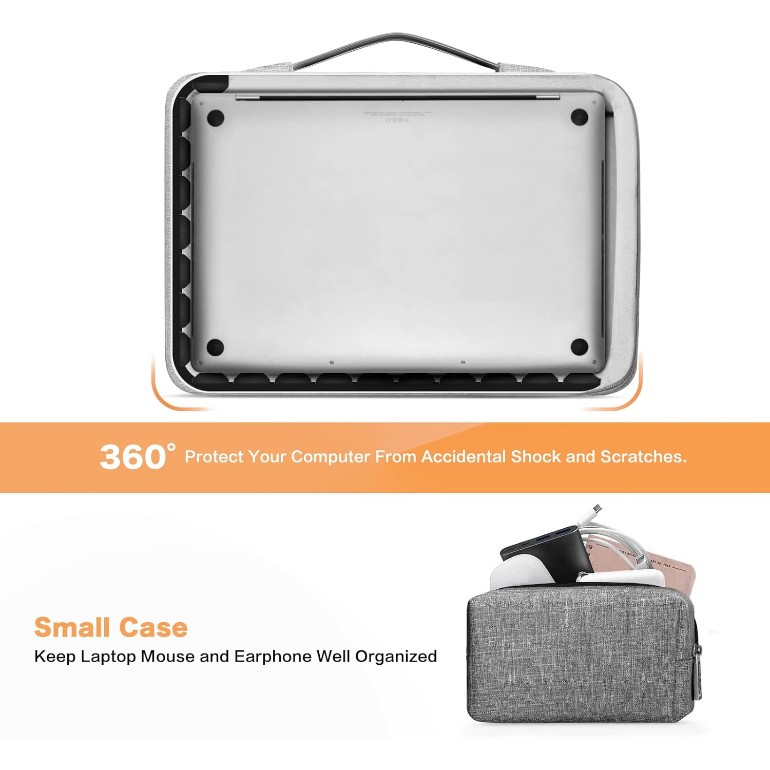 360 Protective Laptop Sleeve Compatible with MacBook Air 15 inch M2 A2941/Pro 16 inch 2023-2019 M3 A2991 M2