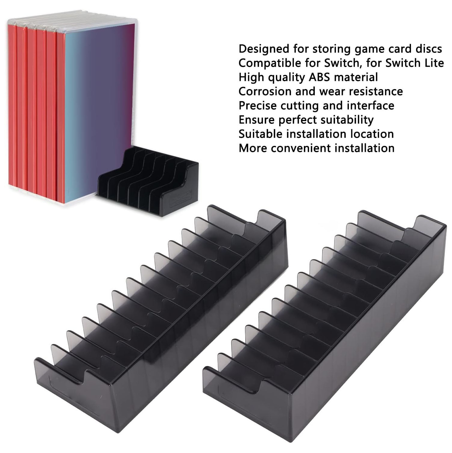 Support de stockage de jeux, 2PCS Multi-Functional Game Disk Display Box pour boîte de jeu, CD Disks Holder Game Box