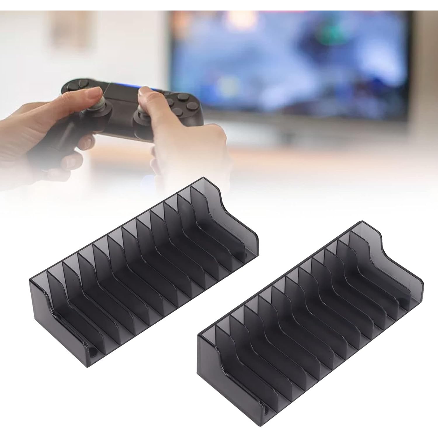 Support de stockage de jeux, 2PCS Multi-Functional Game Disk Display Box pour boîte de jeu, CD Disks Holder Game Box