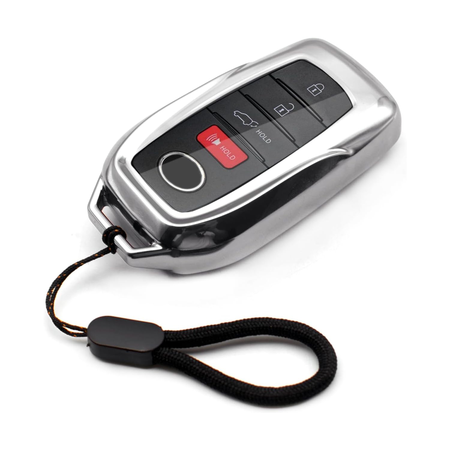 Compatible with 2022 2021 2020 Toyota Land Cruiser Sienna Venza RAV4 Prime Mirai Silver TPU Key Fob Cover Case