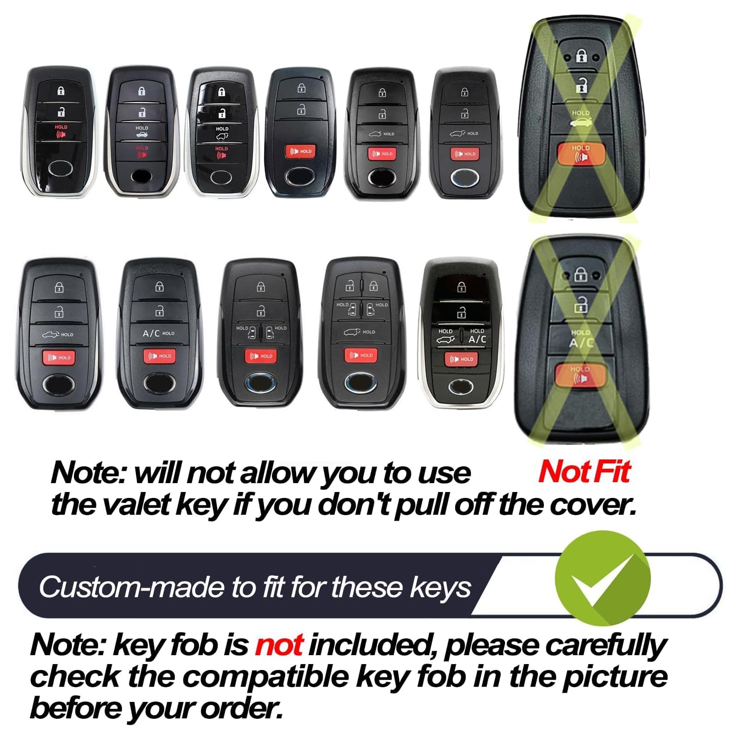 Compatible with 2022 2021 2020 Toyota Land Cruiser Sienna Venza RAV4 Prime Mirai Silver TPU Key Fob Cover Case