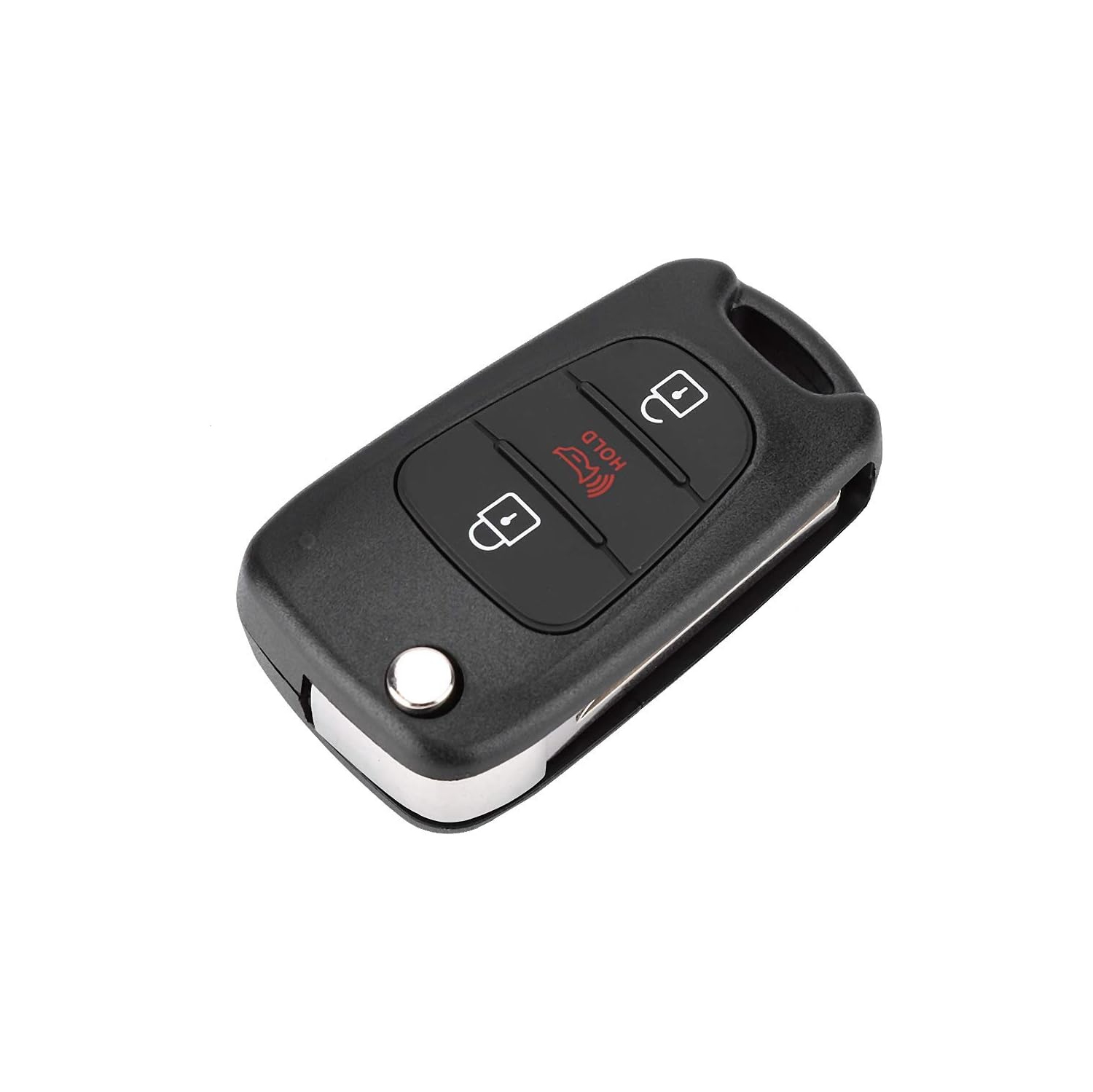 Key Fob Case, 3 Button Car Remote Flip Key Fob Case Protective Cover Shell Fit for KIA Soul 2012 2013