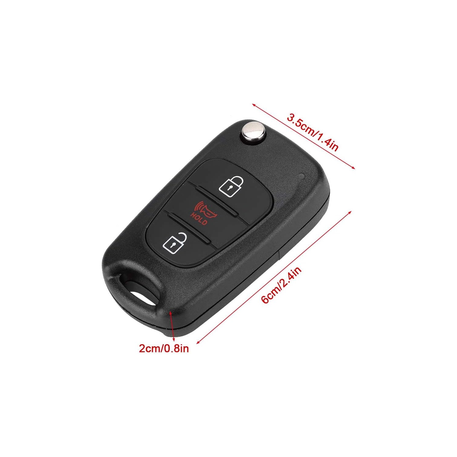 Key Fob Case, 3 Button Car Remote Flip Key Fob Case Protective Cover Shell Fit for KIA Soul 2012 2013