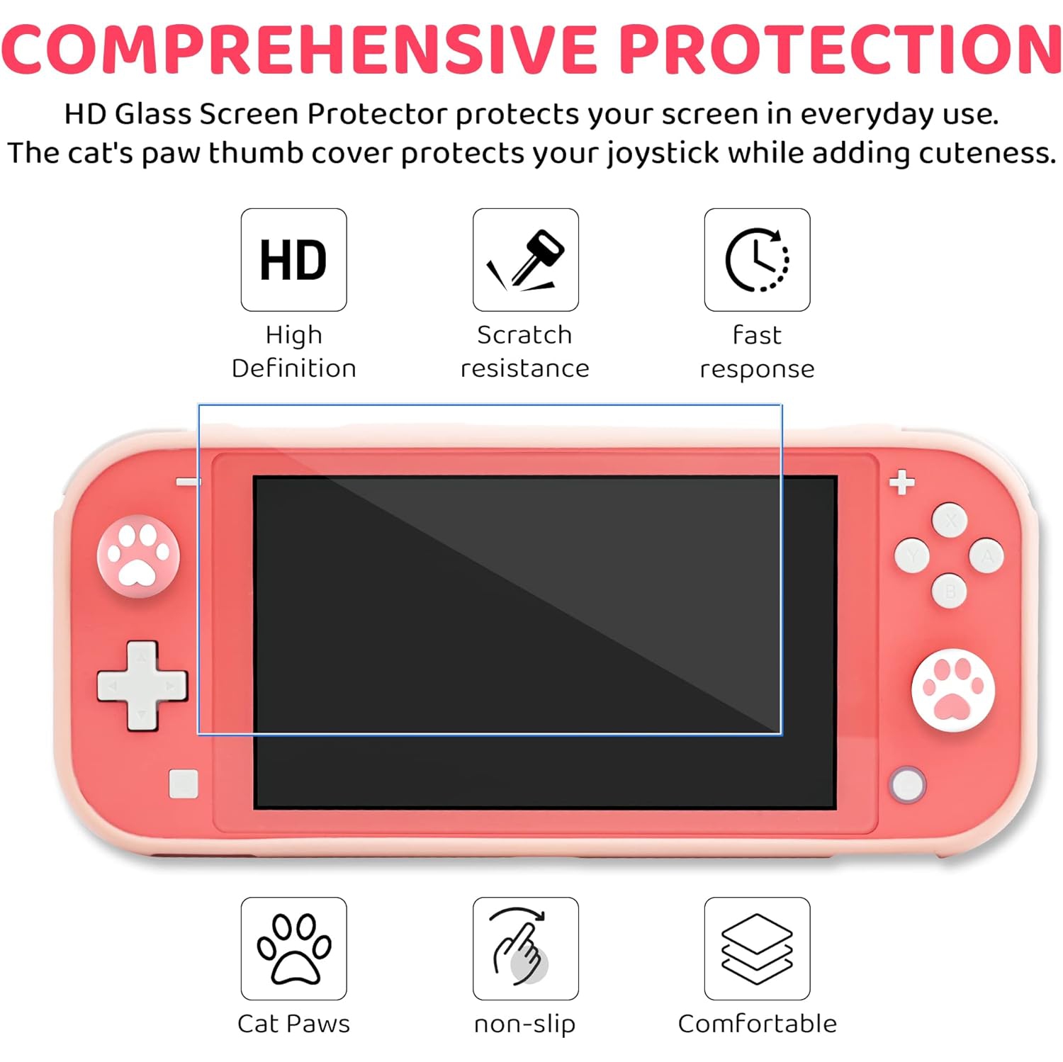 Étui pour Nintendo Switch Lite, ensemble avec étui de transport rose mignon pour licorne pour accessoires Switch Lite souples
