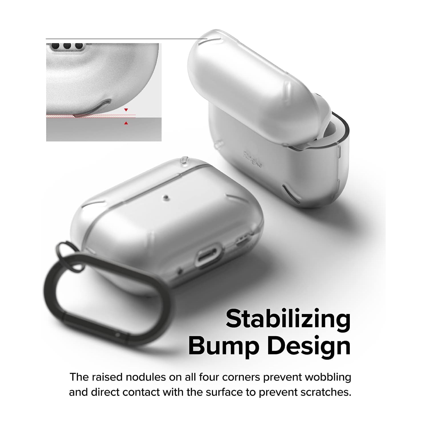 Layered Case [Scratch Resistance] Compatible with AirPods Pro 2 Case, Shockproof Cover with Carabiner Designed