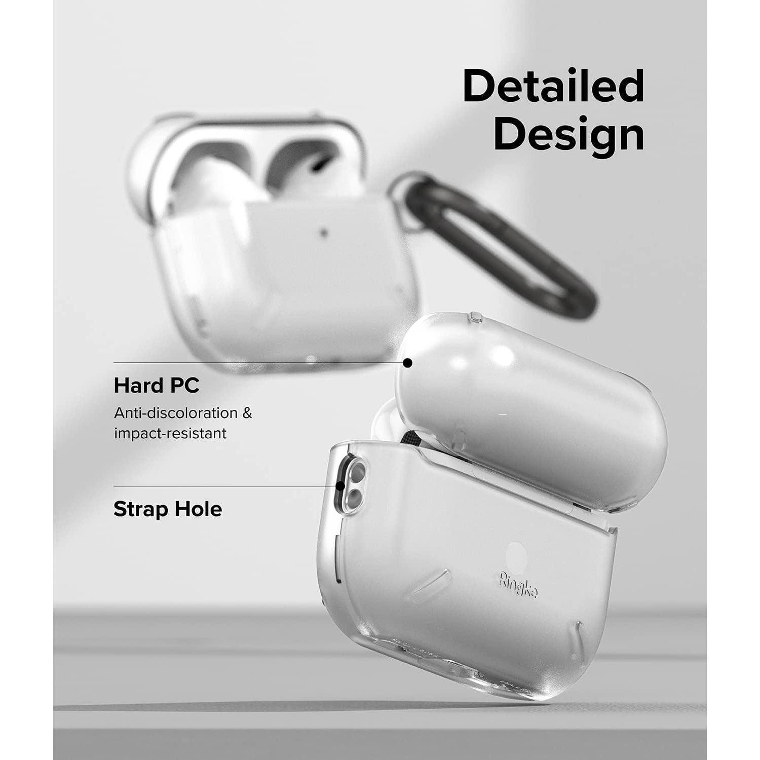 Layered Case [Scratch Resistance] Compatible with AirPods Pro 2 Case, Shockproof Cover with Carabiner Designed