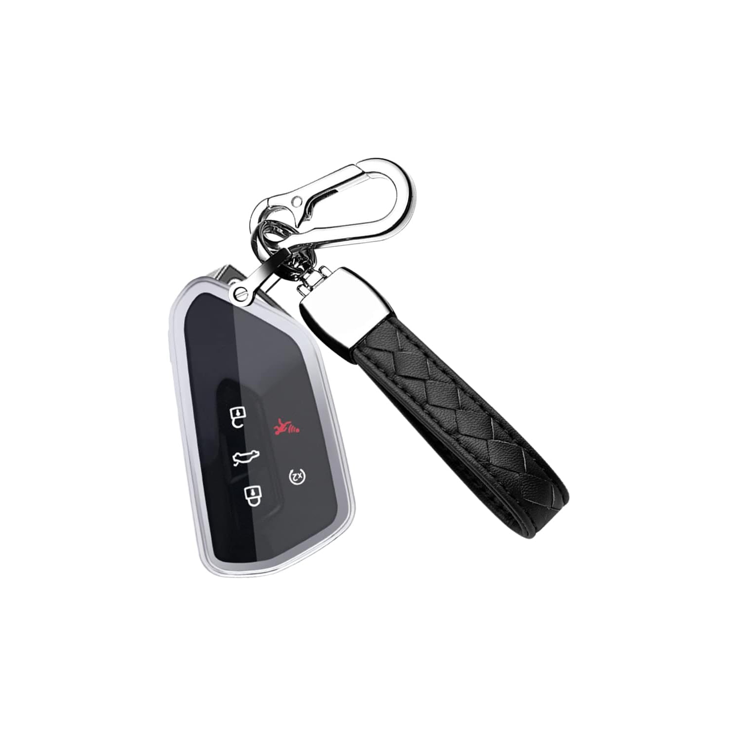 Couvre-clé pour Volkswagen VW Golf 8 MK8 GTI GTD Siège Ateca Skoda Accessoires de voiture avec porte-clés Clé souple en TPU