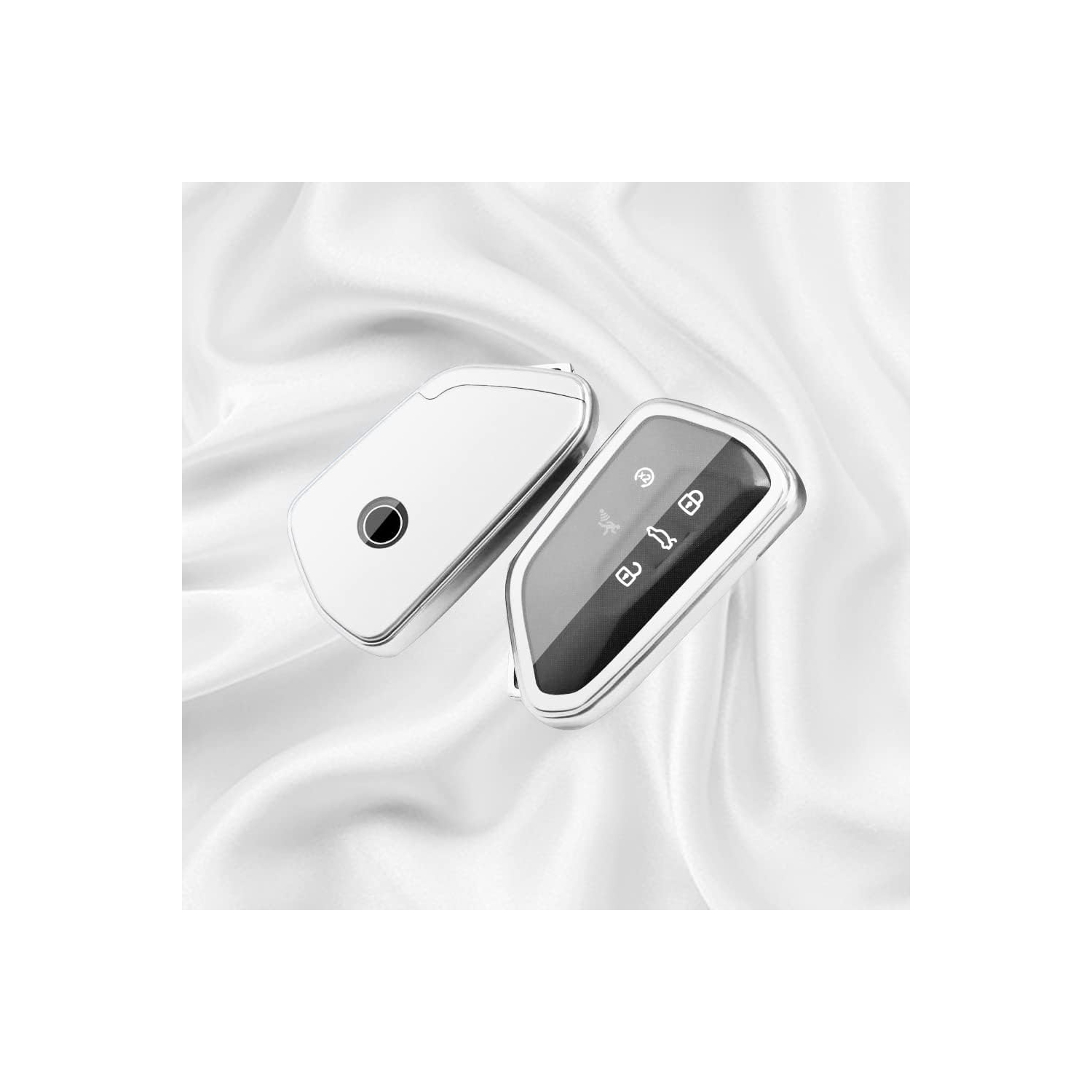 Couvre-clé pour Volkswagen VW Golf 8 MK8 GTI GTD Siège Ateca Skoda Accessoires de voiture avec porte-clés Clé souple en TPU