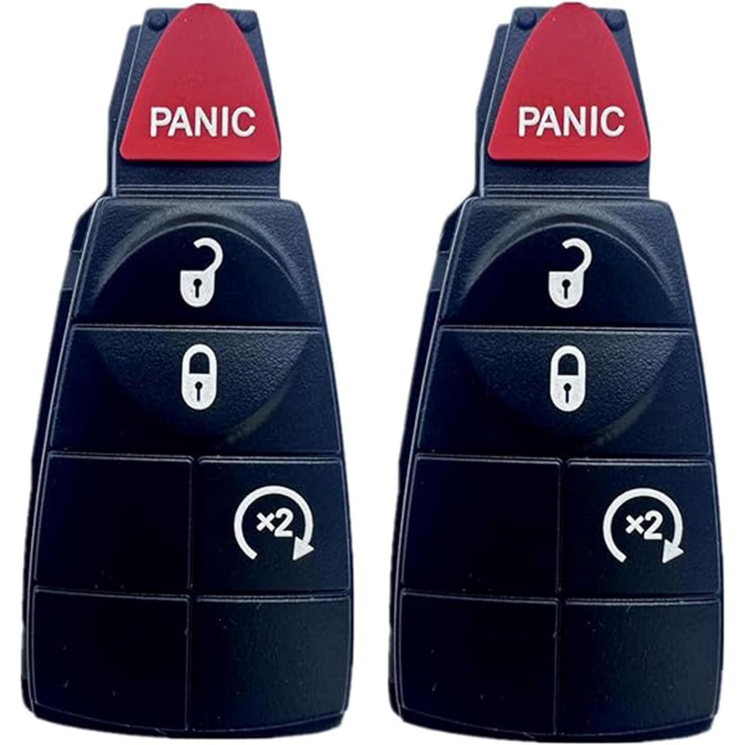 2 Remplacement de couvercle de porte-clés PCS pour Chrysler, Dodge Ram, Caravan, revêtement en silicone pour télécommande de télédéverrouillage Town &