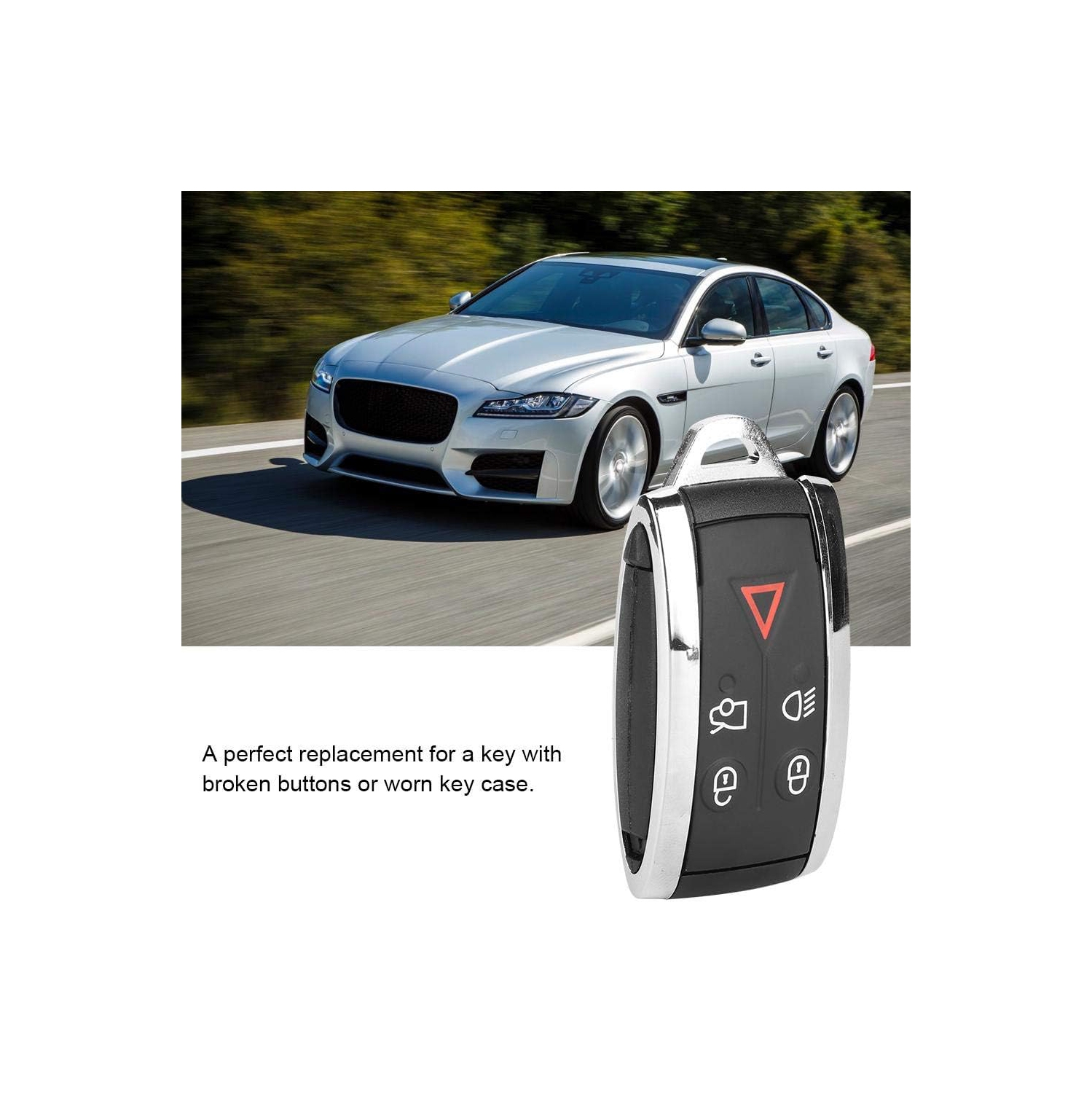 Car Key Fob,Car Remote Key Fob Shell Case Replacement Fits for Jaguar XF 2009-2012 5 Button