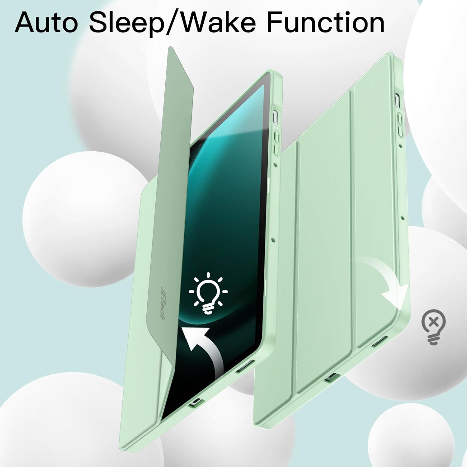 Case for Samsung Galaxy Tab S9 FE 10.9-Inch with S Pen Holder, Soft TPU Tri-Fold Stand Protective Tablet Cover,