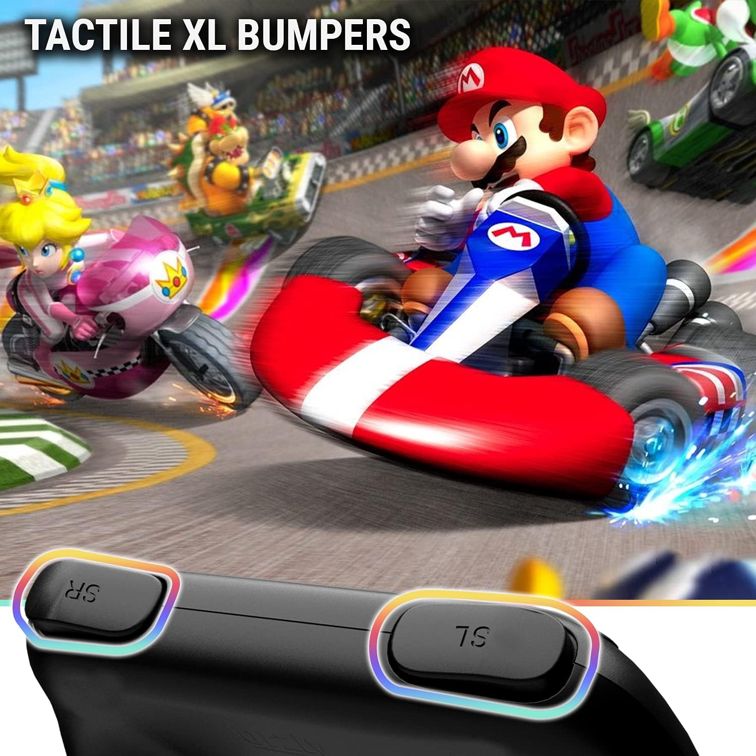 Prises compatibles avec les manettes Joy-Con pour Nintendo Switch pour un confort accru - Paquet double avec prise latérale universelle