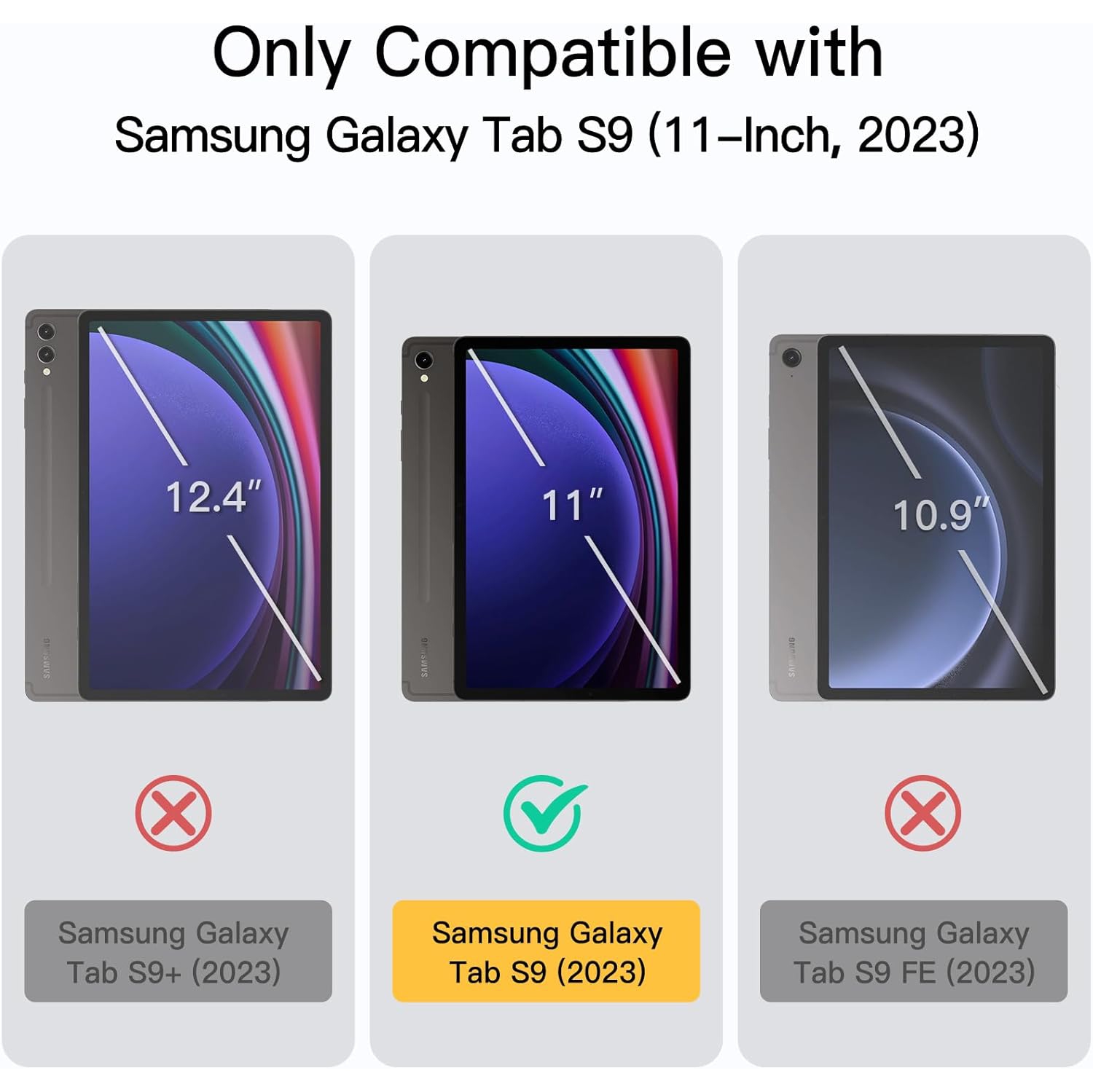 Case for Samsung Galaxy Tab S9 11-Inch, Translucent Back Tri-Fold Stand Protective Tablet Cover, Support S Pen