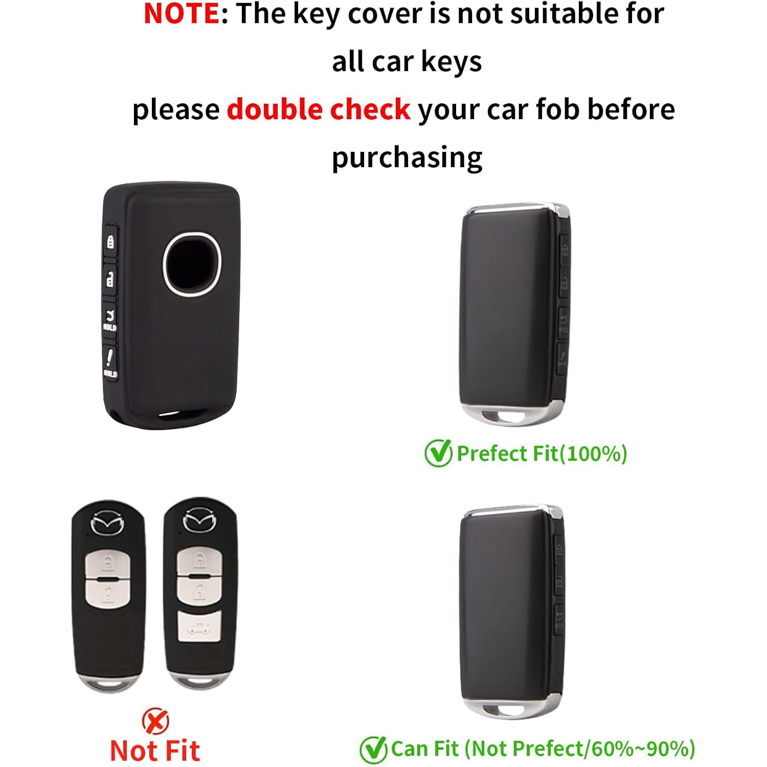 BE for Mazda Key Fob Cover, Mazda 3 Silicone Key Protector with Keychain Compatible with 2023 2022 2021 2020 2019 Mazda