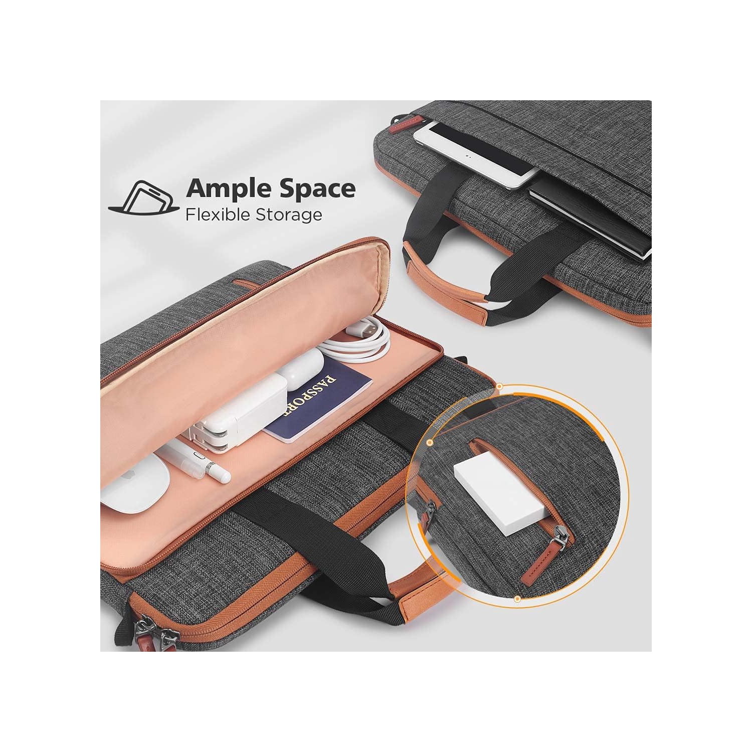 Sac pour portable Housse 15,6&nbsp;po Mallette à bandoulière pour MacBook Pro M1 M2 MAX de 16&nbsp;po/XPS 15 de Dell/Envy x360 de HP