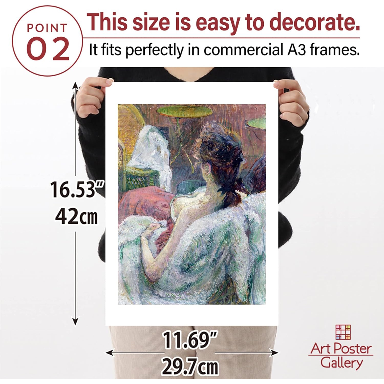 Affiche Henri de Toulouse Lautrec «&nbsp;Le modèle reposant ”16,53&nbsp;poch×11,69&nbsp;poch(A3)[Made in Japan] ＜Papier d'art