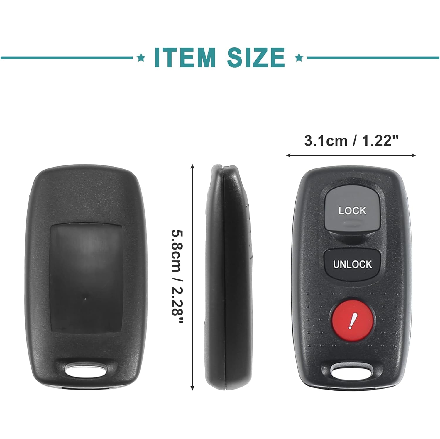 Keyless Entry Remote Key Fob Fit for Mazda 3 - Pack of 1 Black
