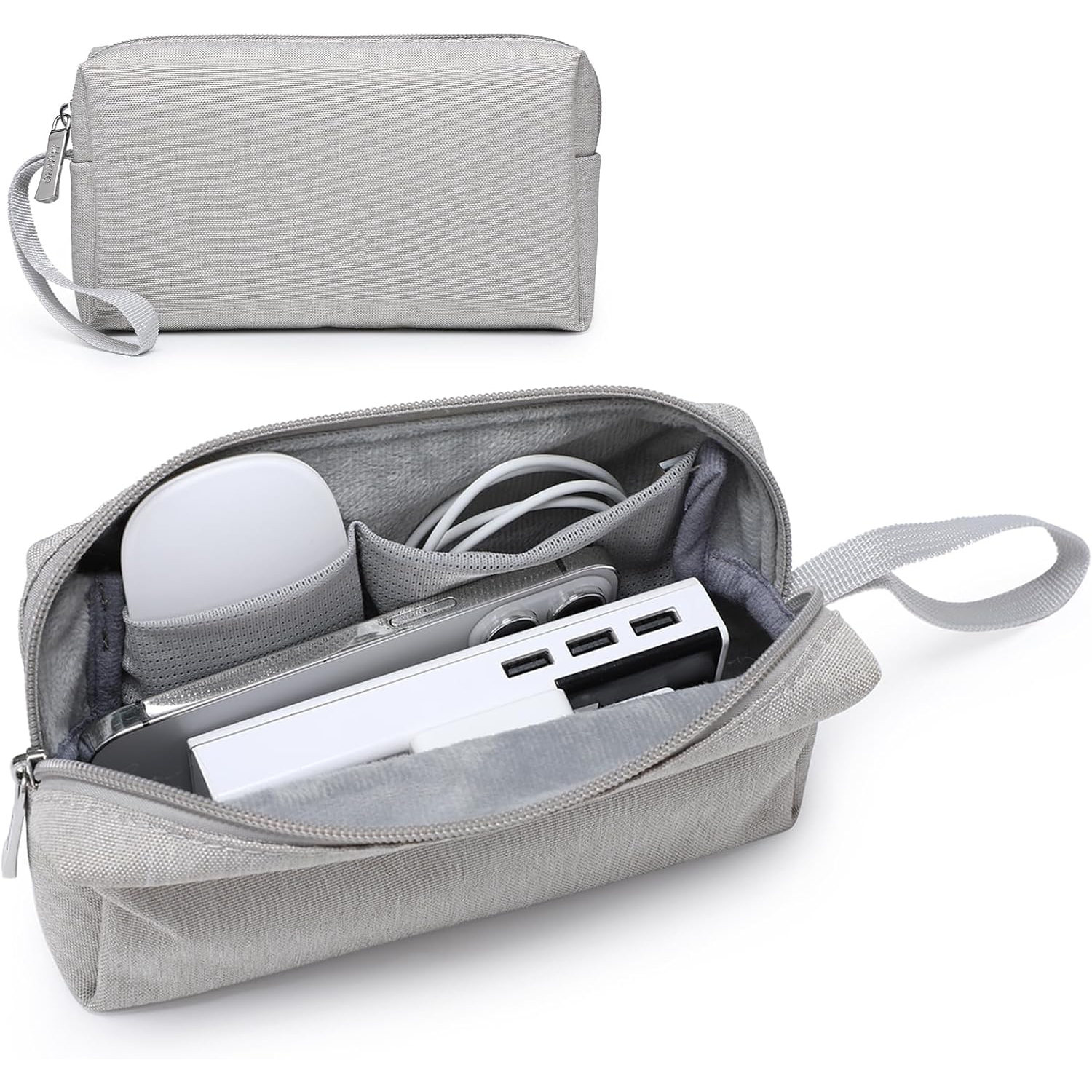 Portable Electronics Organizer Bag, Carrying Case for Cellphone Charger Power Bank Cords Stylus Pens Mouse