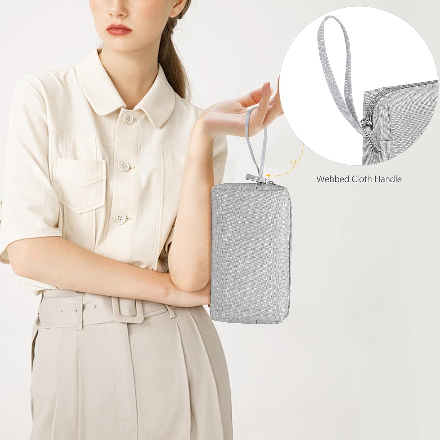 Portable Electronics Organizer Bag, Carrying Case for Cellphone Charger Power Bank Cords Stylus Pens Mouse