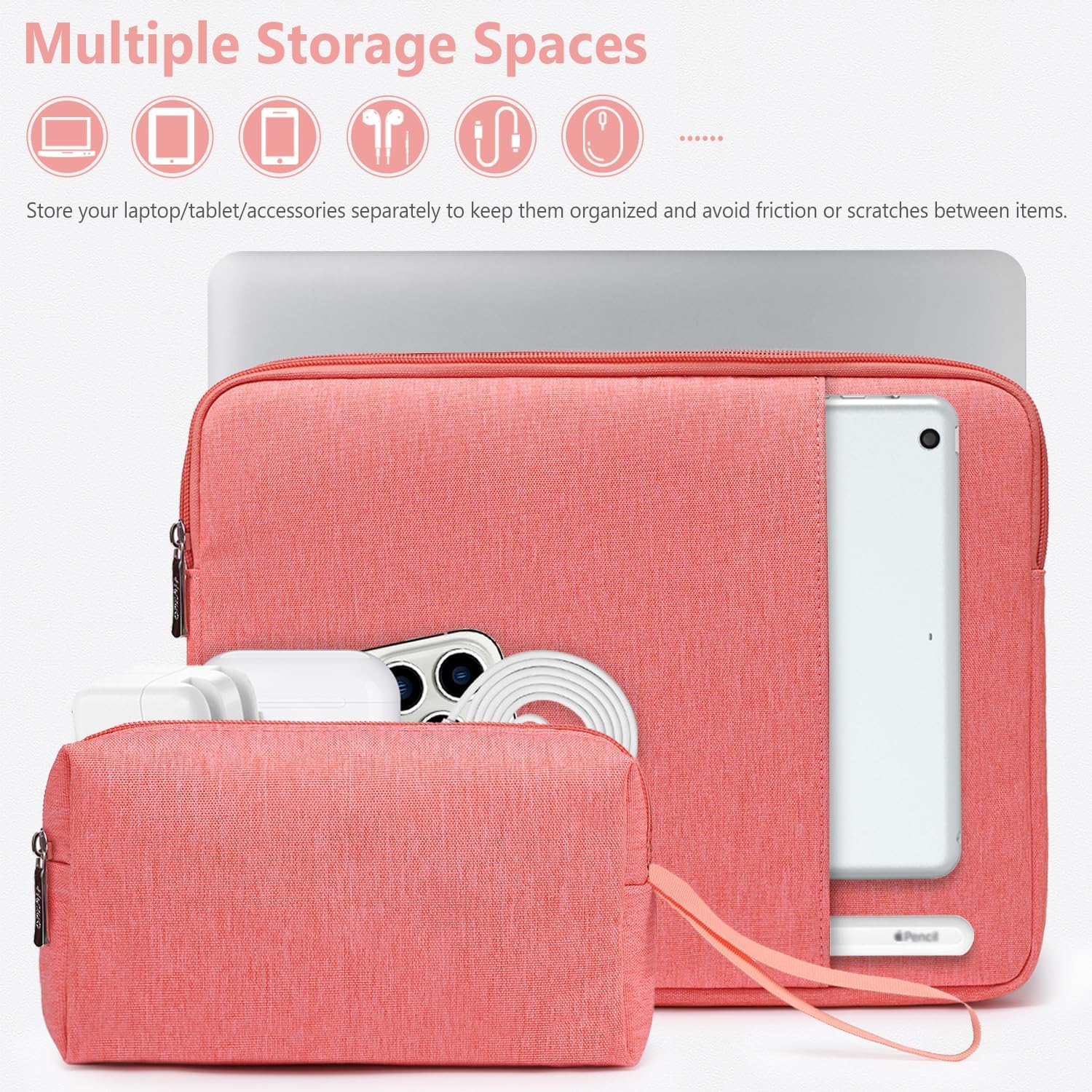 13 Inch Laptop Sleeve Bag Set for MacBook Air M3/M2/M1 2024-2018, MacBook Pro 13 M2/M1 Pro/Max A2686 A2338