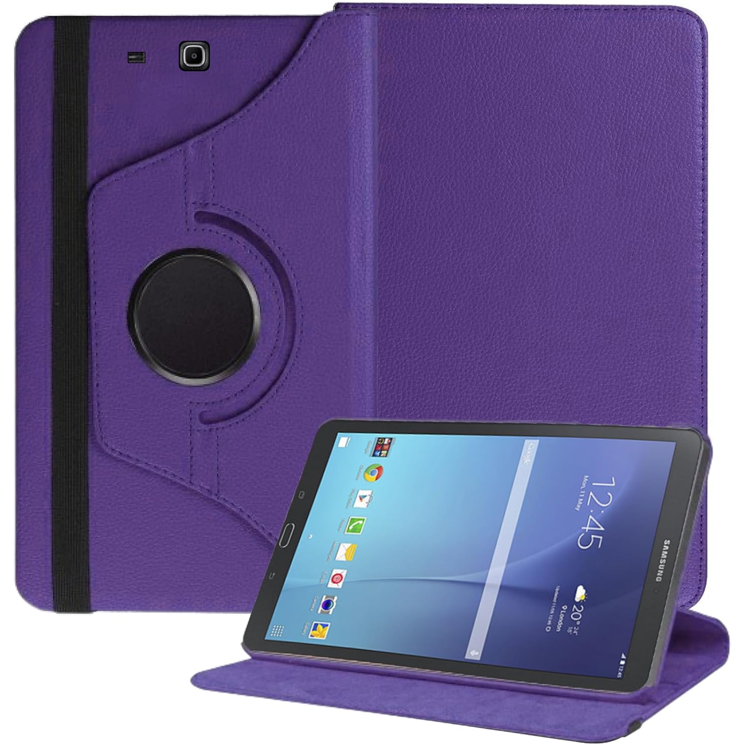 Case for Samsung Galaxy Tab E 9.6 (SM-T560, SM-T560NU), Tab E Nook 9.6-360 Degree Rotating Stand PU Leather Case