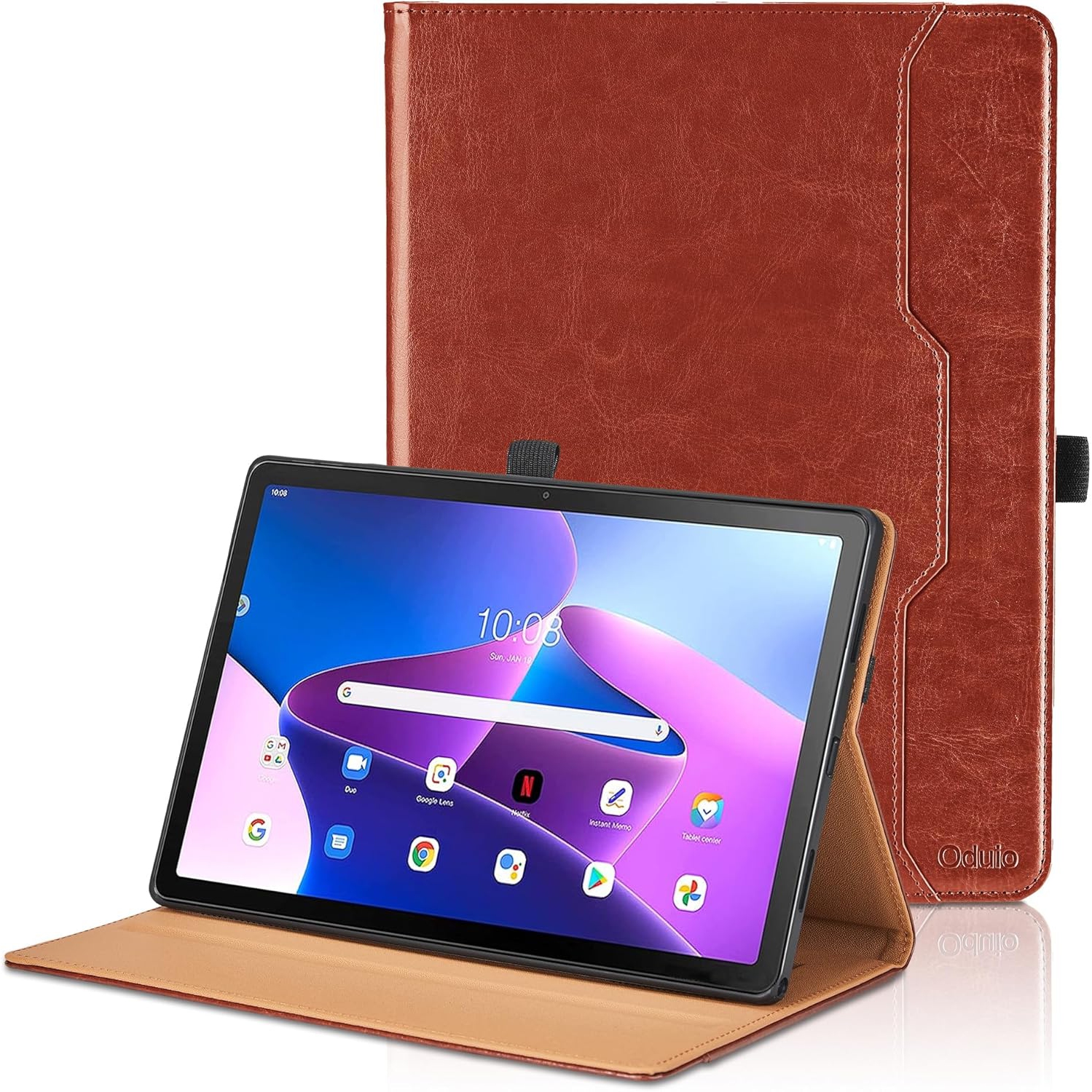 Case for Lenovo Tab M10 Plus 3rd Gen 2022 10.6 inch - [Hand Strap] Multi-Angle Viewing Stand PU Leather Tablet Case